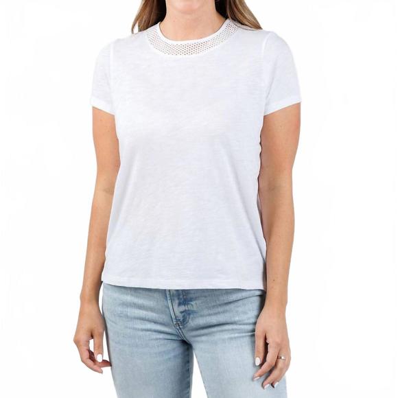 NEW GOLDIE soleil slub fishnet boy tee in white - Picture 1 of 5